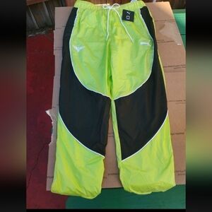 Puma Kids Neon Yellow and Black Joggers